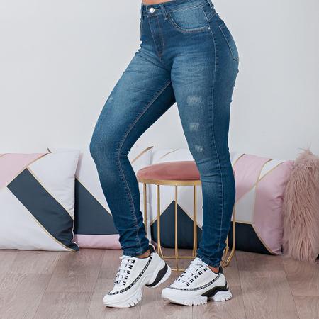 Calça Jeans Feminina Com Puídos Play Denim - Calça Jeans Feminina