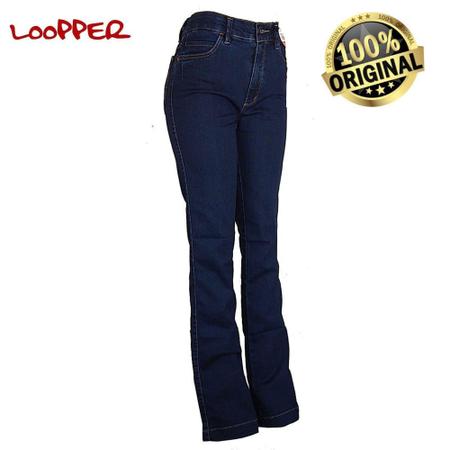 Imagem de Calça Jeans Feminina Flare Cintura Alta Loper Cós Anatômico - Loopper