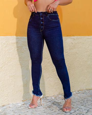 Imagem de Calça Jeans Feminina Hot Pants com botões revestidos