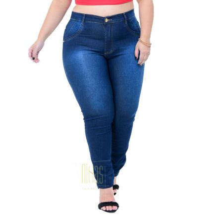 Calça Jeans Feminina Plus Size 48 ao 54 Cintura Alta Com Lycra