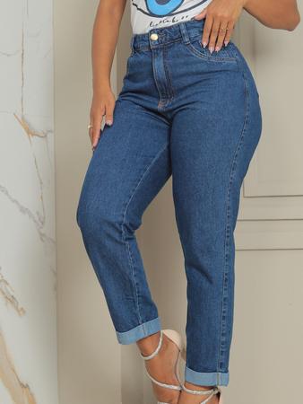 Calça Jeans Feminina Mom Barra Virada - NANDA STORE - Calça Jeans