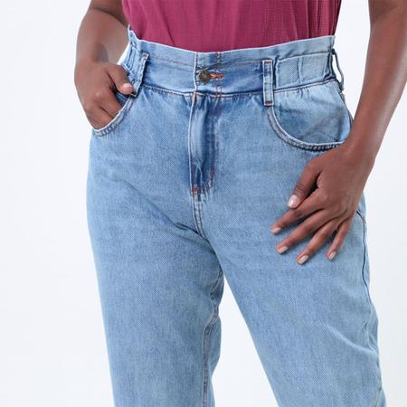 Calça Jeans Feminina Mom Cintura Alta Barra Virada - Ink - Calça