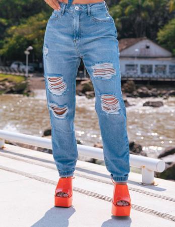 Calça jeans hotsell feminina mom destroyed
