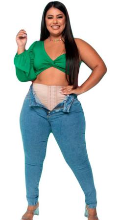 Uma Peça Feminina Plus Size Cintura Alta Controle De Barriga