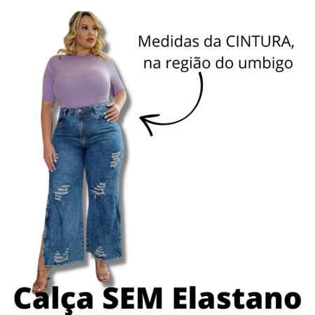 Calça Jeans Feminina Plus Size Wide Leg Exuberante Casual VGI