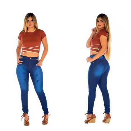 Calça Jeans Feminina Lycra Licra Empina Bumbum Confortáveis Lisa