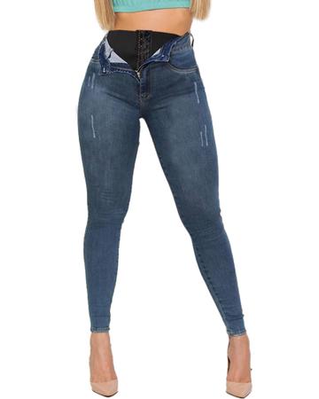Imagem de Calça Jeans Feminina Super Lipo Cintura Super Alta Levanta Bumbum Original