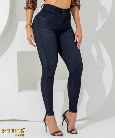 Calça Jeans Feminina Super Skinny Azul Escura Pit Bull Jeans