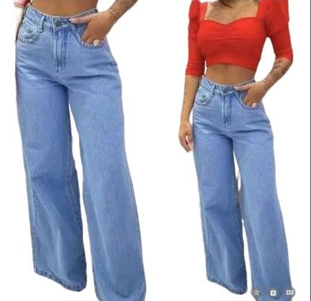 Calça Jeans Pantalona Wide Leg Branca - Use Bella Dama - Calça Jeans  Feminina - Magazine Luiza