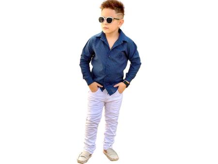 Imagem de Calça Jeans Infantil Juvenil Menino Branca Tamanho 1 Ao 16