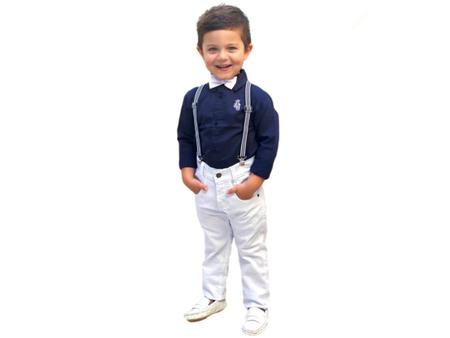 Imagem de Calça Jeans Infantil Juvenil Menino Branca Tamanho 1 Ao 16