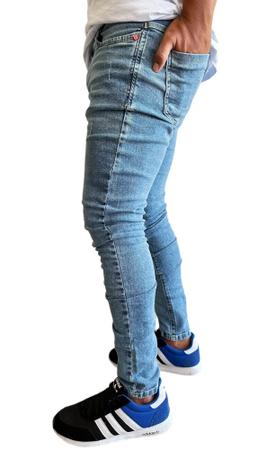 Imagem de calça jeans masculina c/elastano skinny com rasgos ou lisas a pronta entrega