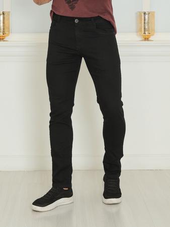 Calça Jeans Masculina Tradicional Slim Elastano Com Lycra preta