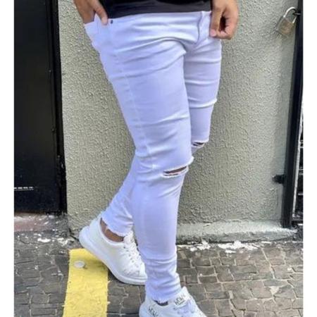 Calça branca cheap desfiada masculina