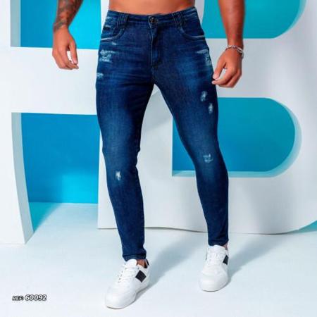 Cal a Jeans Masculina Slim C Detalhes Destroyed Pit Bull 60092