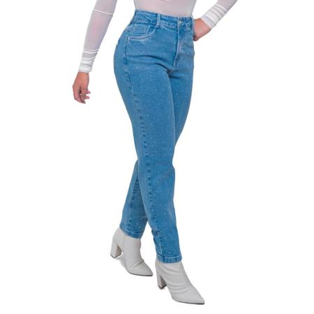 Calça Mom Feminina Jeans Customizado letras - Panda Gold - Calça Jeans  Feminina - Magazine Luiza