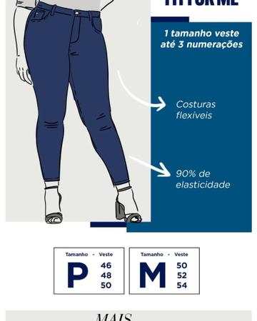 Calca jeans plus size fit for me veste 3 tamanhos em uma única peça  lunender 20509 - Calça Jeans Feminina - Magazine Luiza