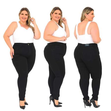 Calça jeans preta feminina com lycra 2025