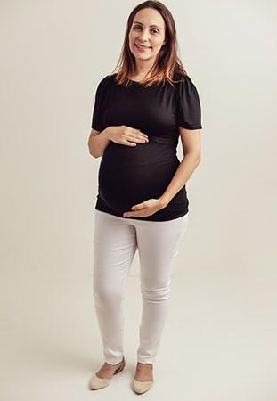 Calça jeans branca gestante 2025