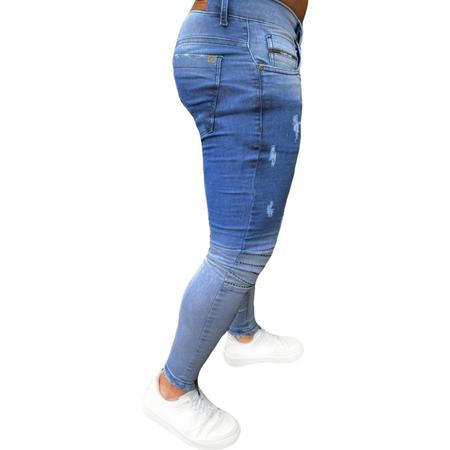 Calça jeans masculina canela 2024 fina