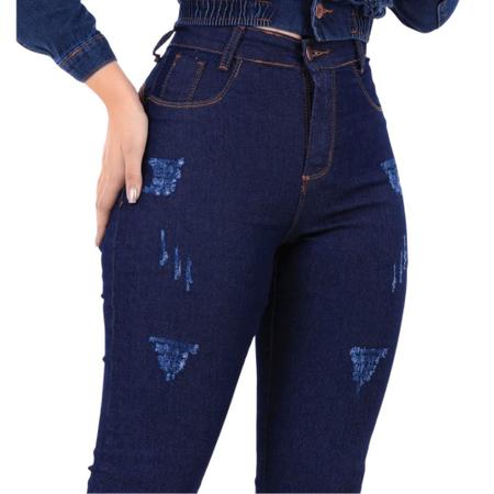 Jeans super skinny * escuro com design simples de cintura alta, calça jeans  de cintura alta com ondulação em relevo na virilha, jeans feminino, roupas