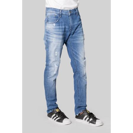 Calça Jeans Masculina Gangster Skinny Destroyed Azul