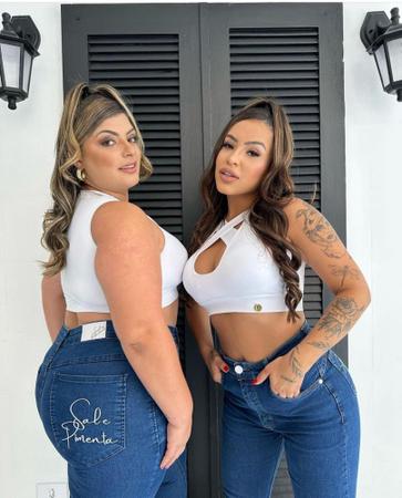 Cal a Jeans Skinny Plus Size com Bordado Sal e Pimenta Outros