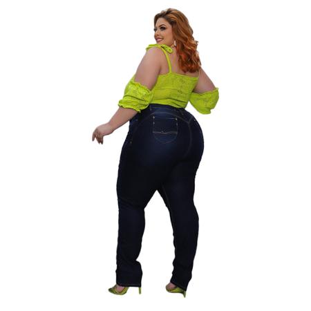 Imagem de Calça Jeans Skinny Plus Size Empina Bumbum Cós Alto Modelador 46 ao 48