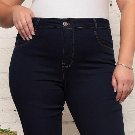 Imagem de Calça Jeans Skinny Plus Size Feminina Básica Lisa Cintura Alta 