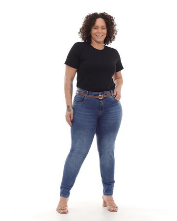 Calça Jeans Flare Plus Size Cintura Alta Com Cinto Preto - Useconf - Calça  Plus Size Feminina - Magazine Luiza