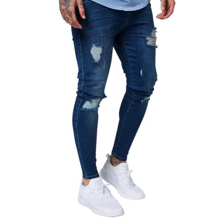 Imagem de Calça Jeans Skinny Rasgada Masculina Slim Sport Homem 486