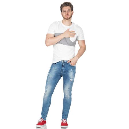 Imagem de Calça Jeans Skinny Rock e Soda Cropped Masculina Desfiada