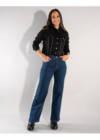 Calça Jeans Wide Leg Com Elastano - Loony - Calça Jeans Feminina