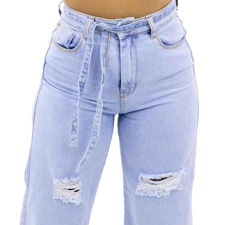 Calça Jeans Wide Leg Feminina Sol Jeans - Marshoes