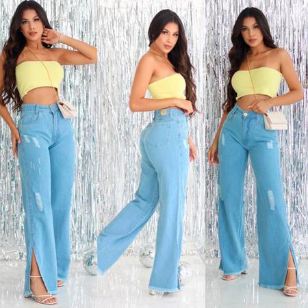 Calça rasgada sale na lateral