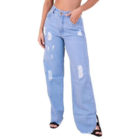 Calça rasgada sale na lateral
