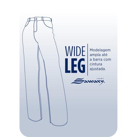Imagem de Calça Jeans Wide Leg Sawary Destroyed Barra Fio Cintura Alta Feminina