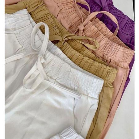 Cal a jogger bengaline el stico na cintura feminina moda gringa