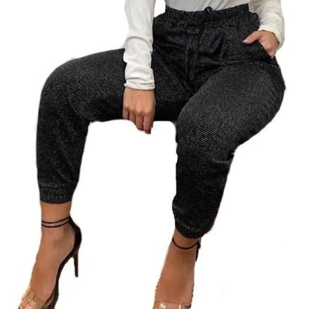 Calça jogger feminina brilhosa 2025