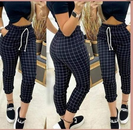 Calça sales xadrez jogger