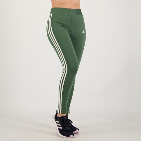 Cal a Legging Adidas 3 Listras Feminina Verde Cal a Legging