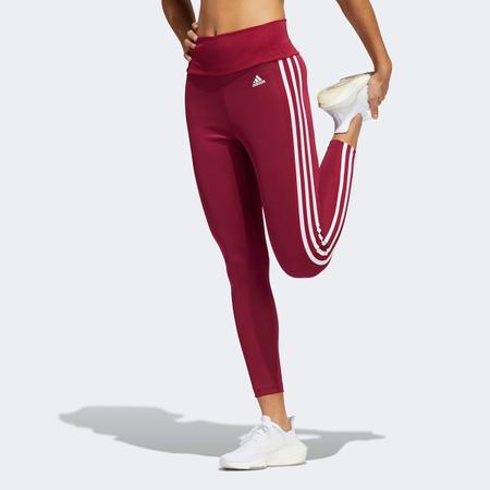 Calça Legging Adidas Essentials 3 Listras Feminina - Cinza+Branco