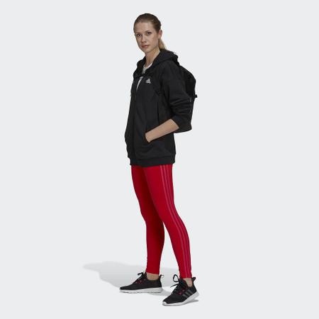 Calça Legging Adidas Loungewear Essentials 3 strips - vermelha