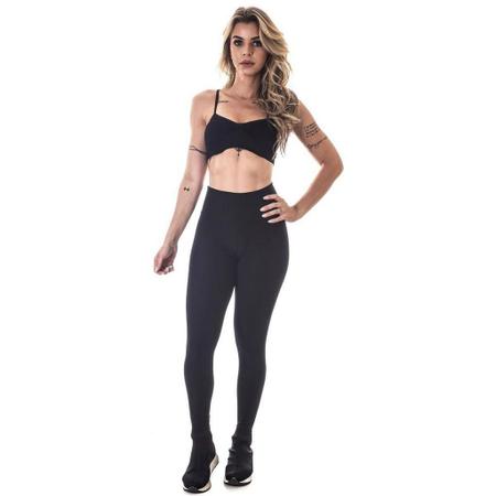 Calça Legging Poliéster Preta Básica - Avvi