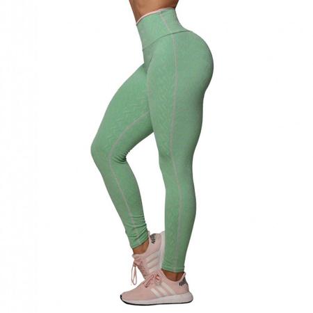 Imagem de Calca Legging Bicolor Empina Bumbum Jacquard Menta Moving