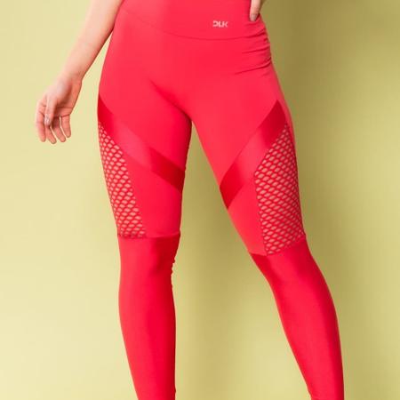 Calça legging energy com recortes em tela rosa - DLK - Calça