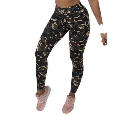 Cal a Legging Feminina Fitness Camuflada leg camuflada TRA OS