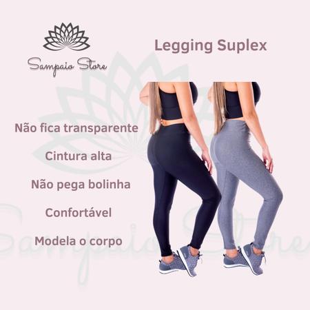 Calça Feminina Cintura Alta Leggings Suplex com elastico Fitness