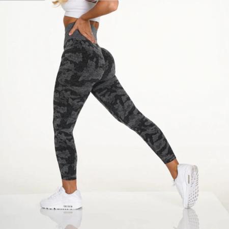 Calça Legging Fitness Camuflada Sem Costura Levanta Bumbum