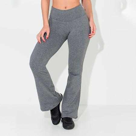 Imagem de Calça legging flaer bailarina suplex  cintura alta cós largo boca de sino academia moda fitness